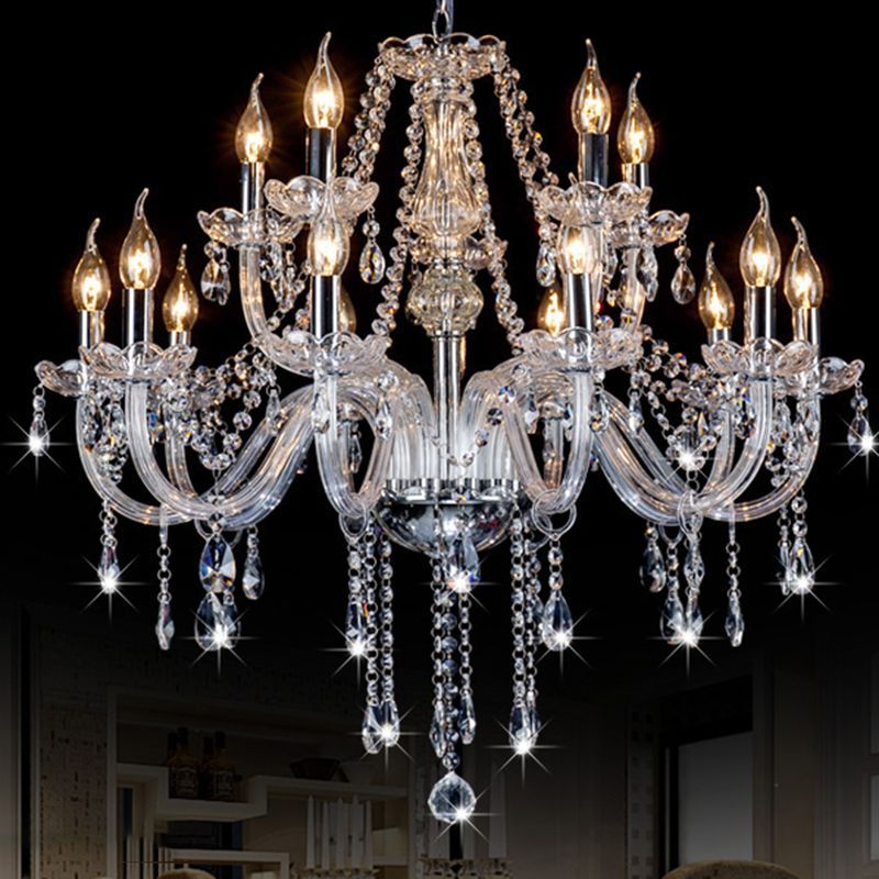 Silva Luxe LED Suspension Verre Clair Salon Chambre à Coucher