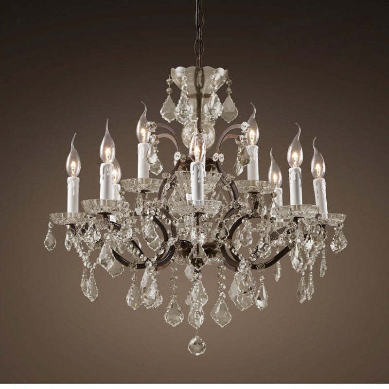 Silva Lustre décoratif Moderne, Métal/Cristal, Rouille, Salon