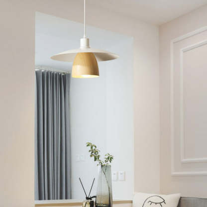 Morandi Moderne LED Suspension Blanc Bois Métal Salon Salle À Manger