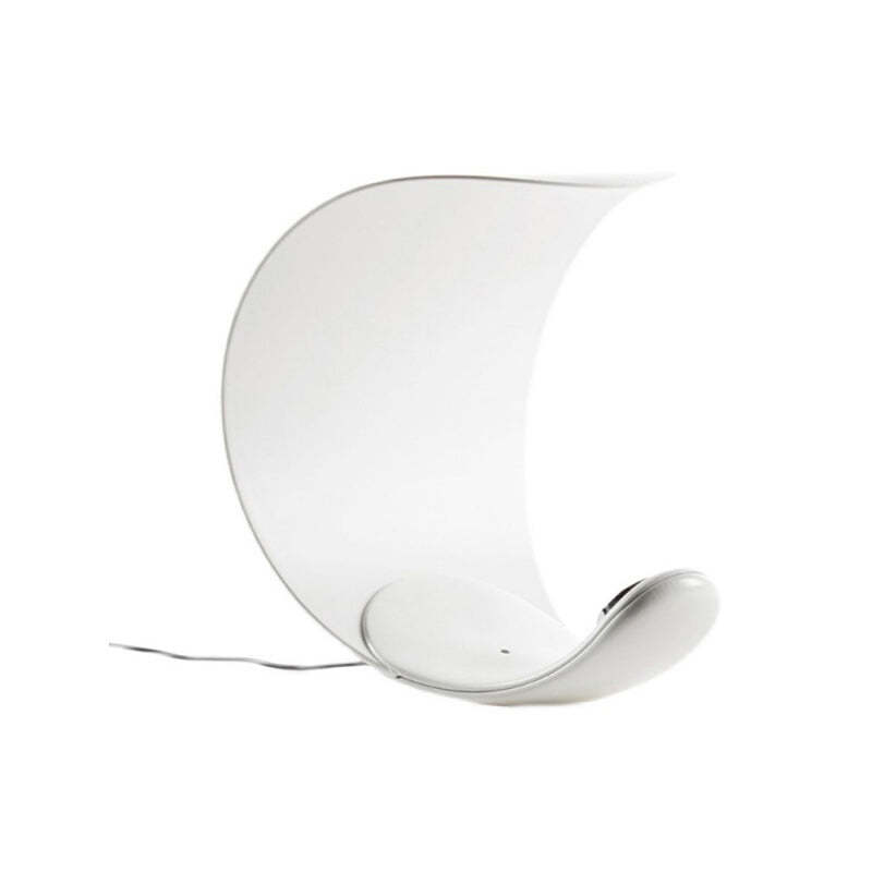 Elif Lampe de Table Lune Moderne, Métal/Acrylique, Blanc, Salon