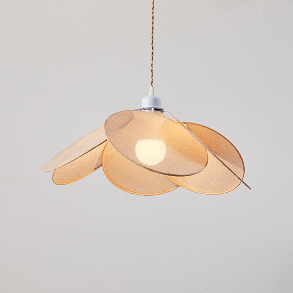 Renée Suspension Petale Contemporain, Metal/Tissu, Orange/Marron/Beige, Salon