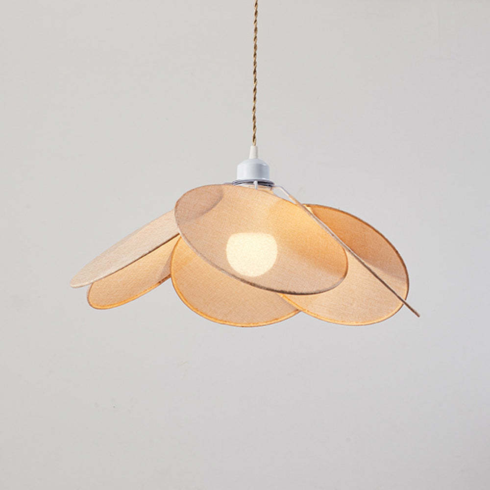 Renée Suspension Petale Contemporain, Metal/Tissu, Orange/Marron/Beige, Salon