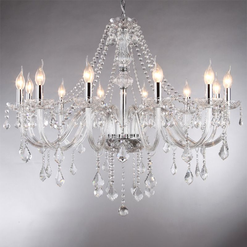 Silva Luxe LED Suspension Verre Clair Salon Chambre à Coucher