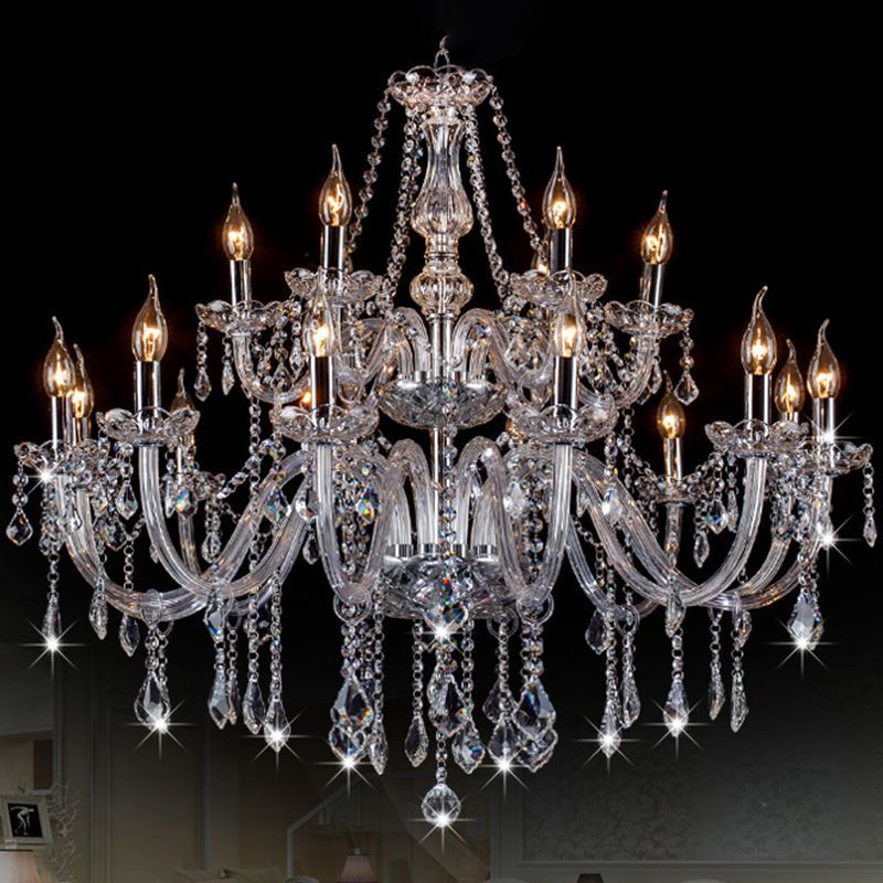 Silva Luxe LED Suspension Verre Clair Salon Chambre à Coucher