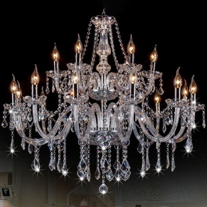 Silva Luxe LED Suspension Verre Clair Salon Chambre à Coucher