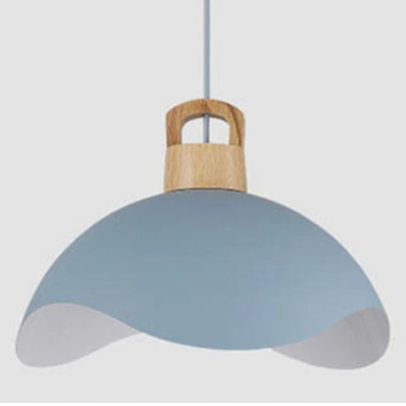 Suspensions Nordic Modern Wood Aluminium Macaron E27
