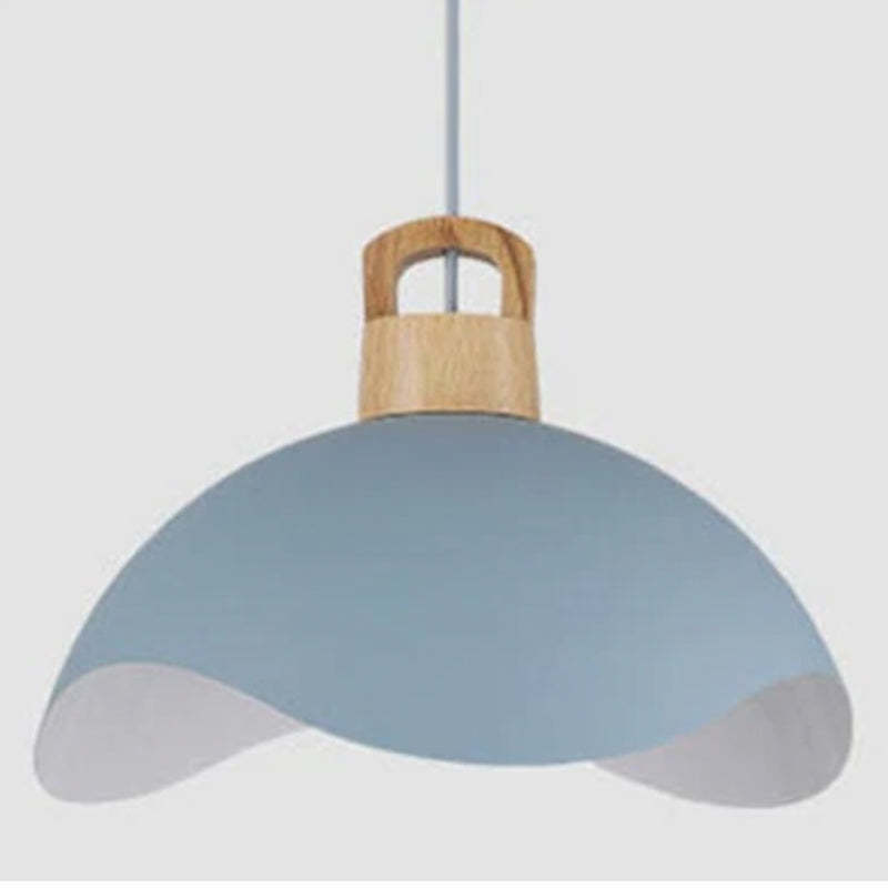 Suspensions Nordic Modern Wood Aluminium Macaron E27