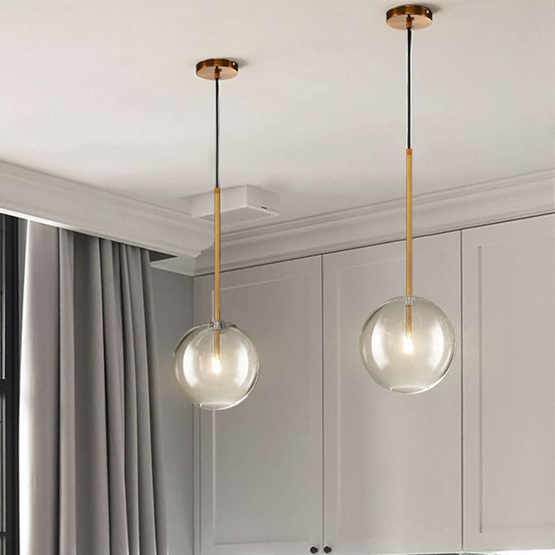 Valentina Glass Bulb LED Suspension Or Métal Verre Chambre à coucher