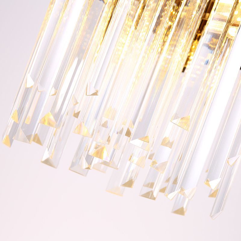 Kristy LED Suspension Or Chromé Métal Cristal Salon Chambre à couche