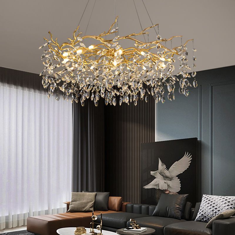 Marilyn Lustre Branche Moderne Cristal/Métal Doré Salon