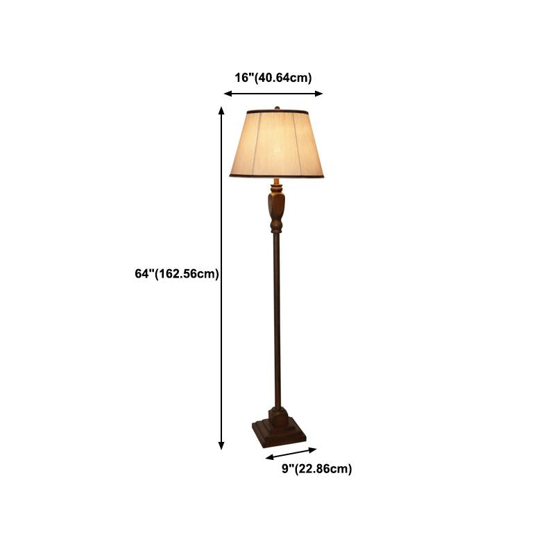 Eryn Lampadaire Dôme Vintage, Métal/Tissu, Beige/Kaki, Chambre