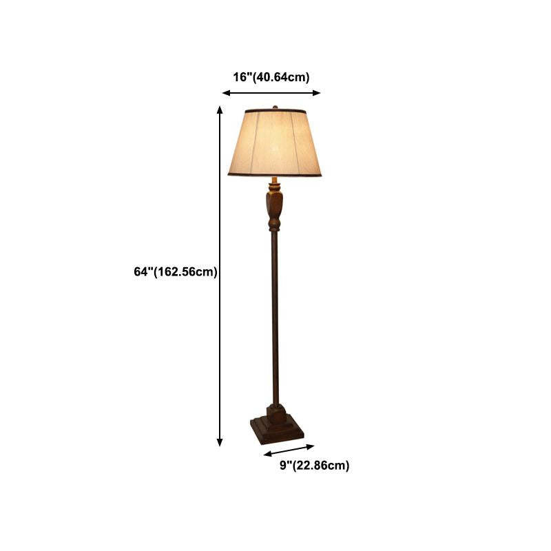 Eryn Lampadaire Dôme Vintage, Métal/Tissu, Beige/Kaki, Chambre