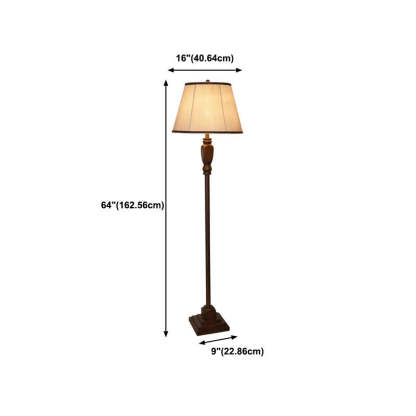 Eryn Lampadaire Dôme Vintage, Métal/Tissu, Beige/Kaki, Chambre
