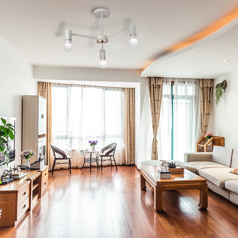 Valentina Plafonnier Multi Industriel, Métal, Noir/Blanc, Salon