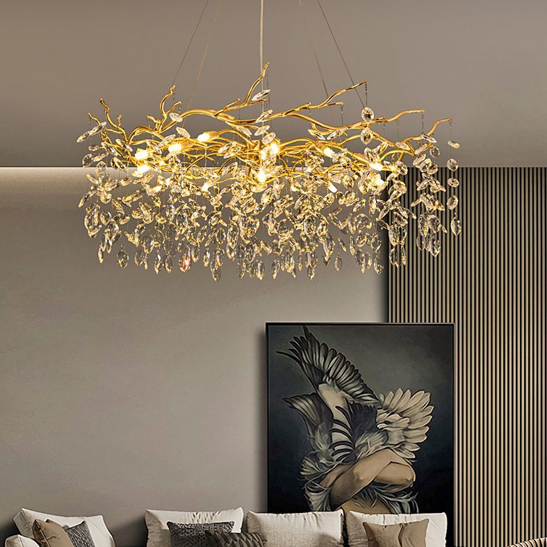 Marilyn Lustre Branche Moderne Cristal/Métal Doré Salon