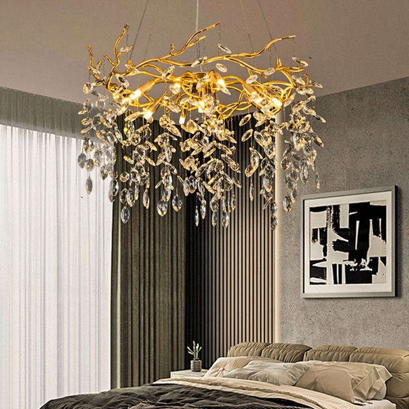Marilyn Lustre Branche Moderne Cristal/Métal Doré Salon