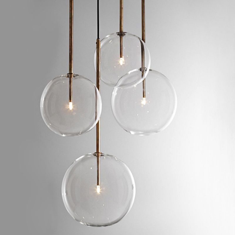 Valentina Glass Bulb LED Suspension Or Métal Verre Chambre à coucher
