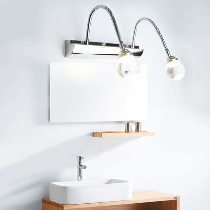 Leigh Applique Murale Miroir Boule Moderne, Métal/Acryliuqe, Argent, Salle de Bain