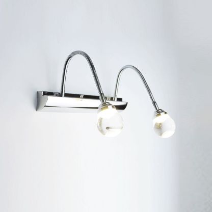 Leigh Applique Murale Miroir Boule Moderne, Métal/Acryliuqe, Argent, Salle de Bain