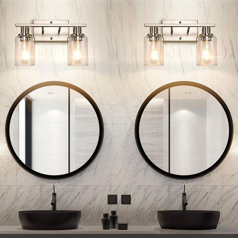 Alessio Applique Murale Miroir Cylindrique Moderne, Verre/Métal, Noir/Or/Nickel, Chambre