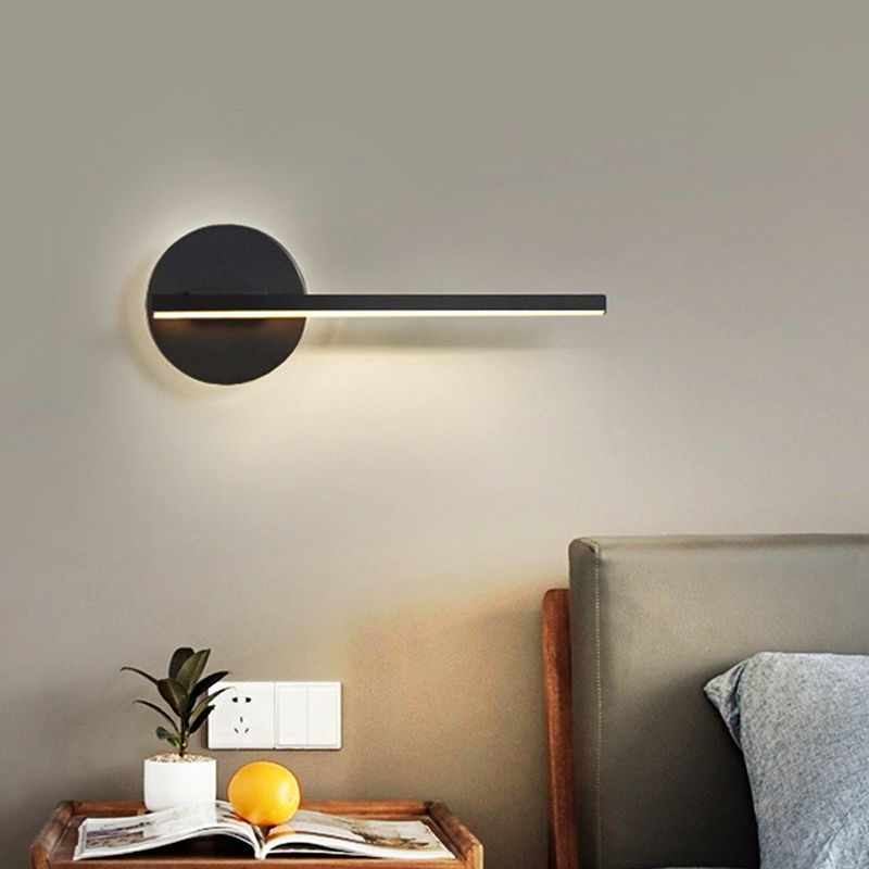 Ronde LED Applique Murale Blanc Noir Acrylique Métal Salon | Las Sola