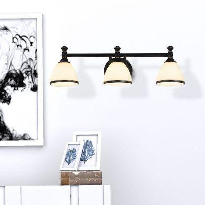 Eryn Applique Murale Vintage Classique, Métal/Verre, Noir, Chambre
