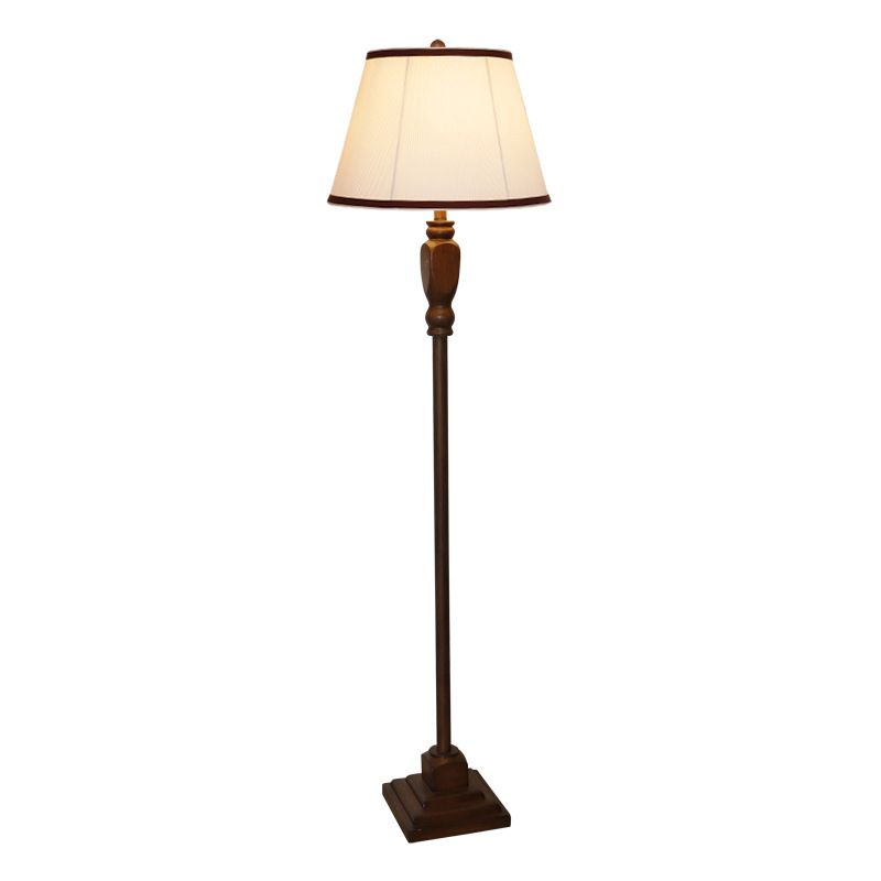 Eryn Lampadaire Dôme Vintage, Métal/Tissu, Beige/Kaki, Chambre