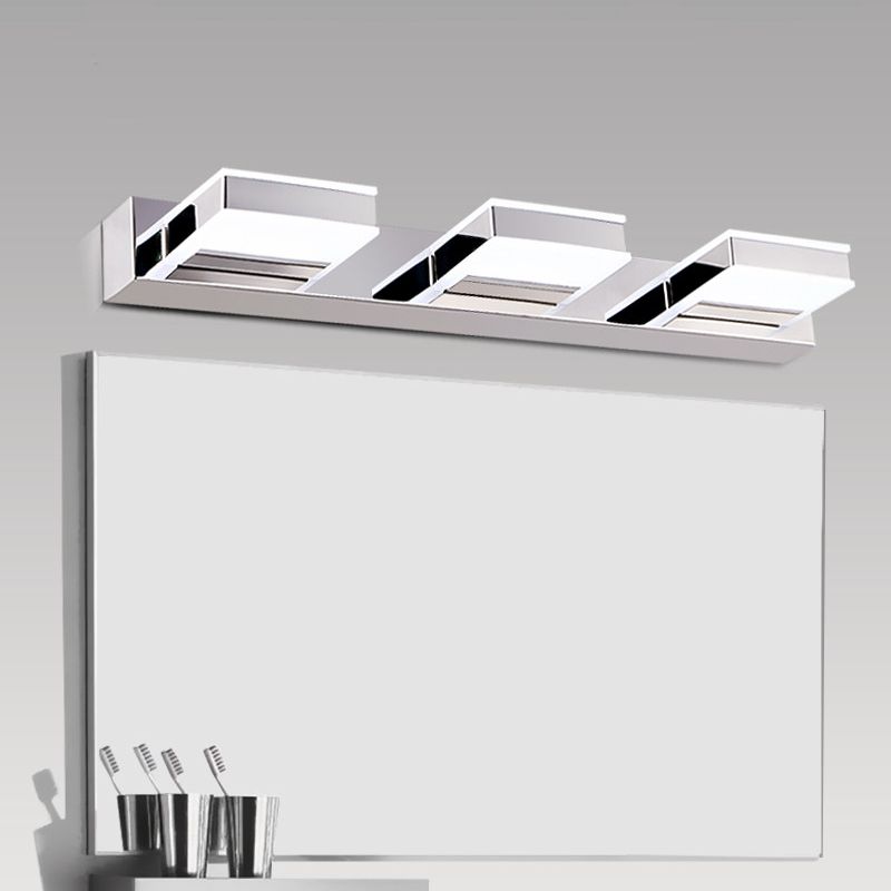 Leigh Applique Murale Miroir Carrée Simple, Acrylique, Chromé, Salle de Bain