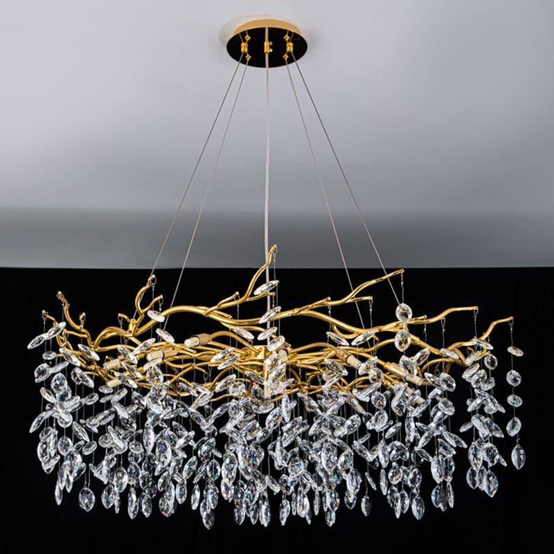 Marilyn Lustre Branche Moderne Cristal/Métal Doré Salon
