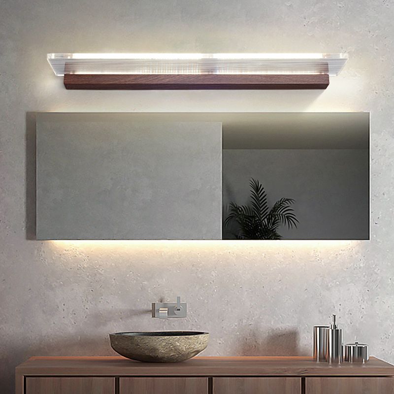 Ozawa Applique Murale Miroir Rectangulaire Minimaliste, Métal/Acrylique, Salle de Bain