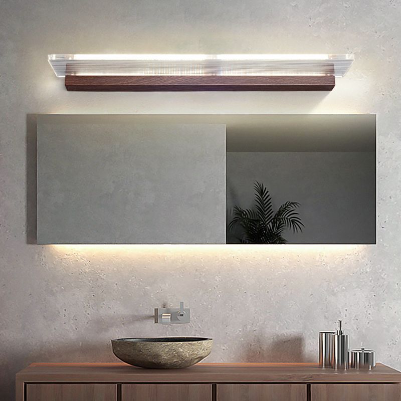 Ozawa Applique Murale Miroir Rectangulaire Minimaliste, Métal/Acrylique, Salle de Bain