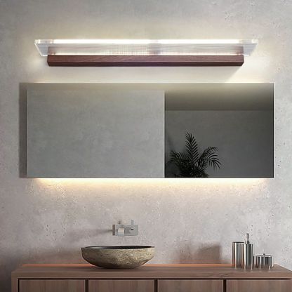 Ozawa Applique Murale Miroir Rectangulaire Minimaliste, Métal/Acrylique, Salle de Bain