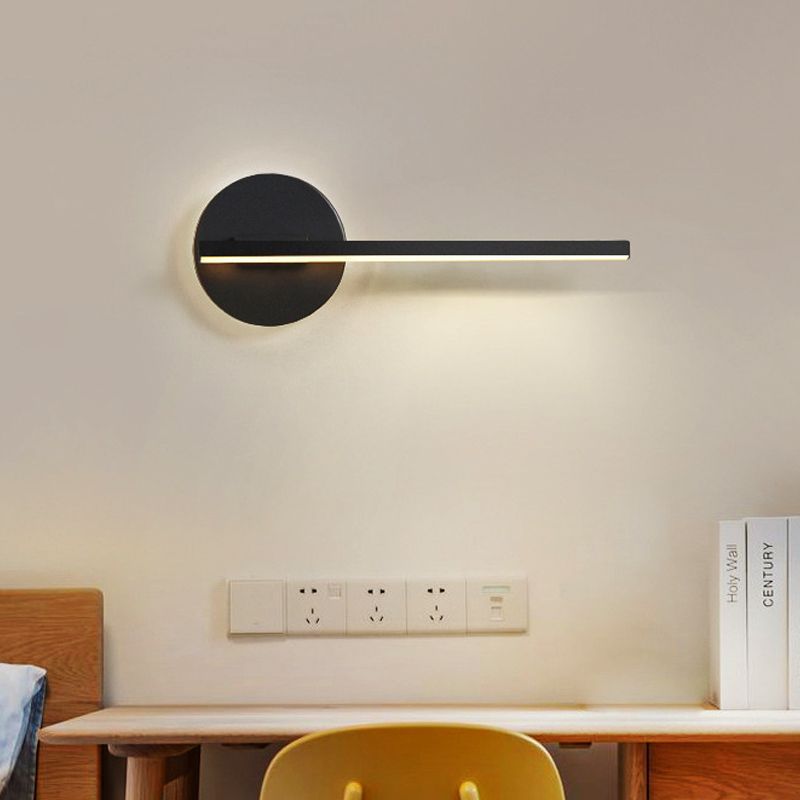 Edge Ronde LED Applique Murale Blanc Noir Acrylique Métal Salon