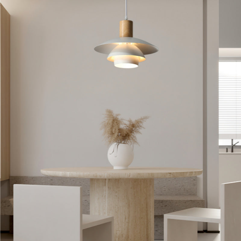 Morandi Moderne LED Suspension Blanc Bois Métal Salon Salle À Manger