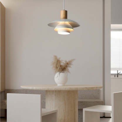 Morandi Moderne LED Suspension Blanc Bois Métal Salon Salle À Manger
