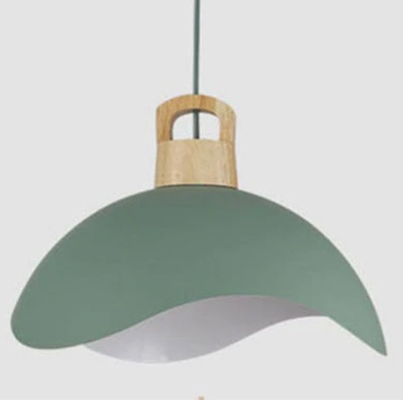 Suspensions Nordic Modern Wood Aluminium Macaron E27