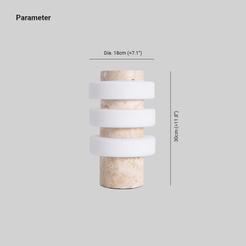 Dune Travertine White Beige Table Lamp