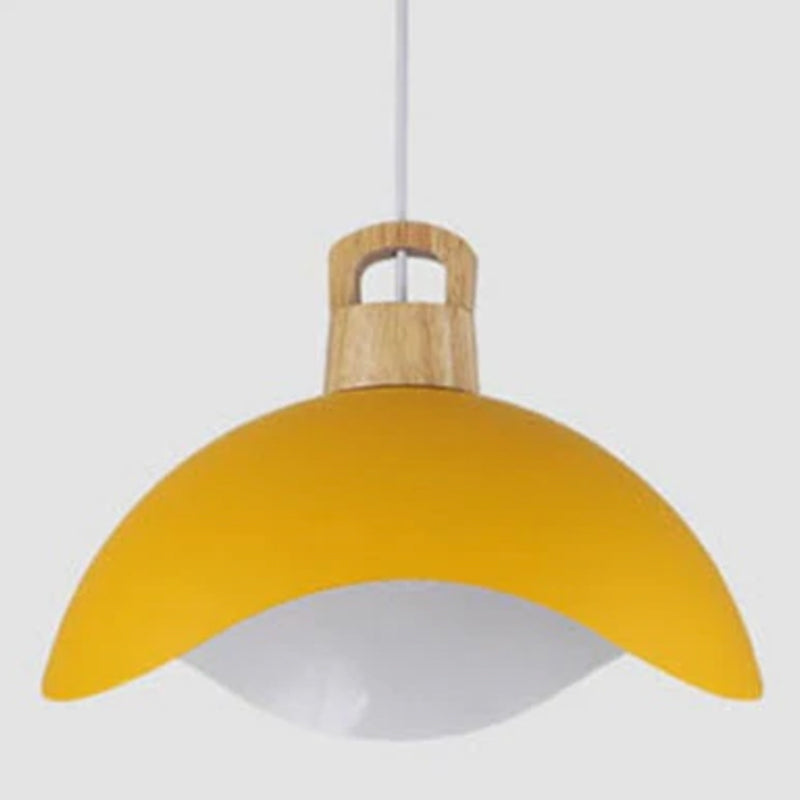 Suspensions Nordic Modern Wood Aluminium Macaron E27