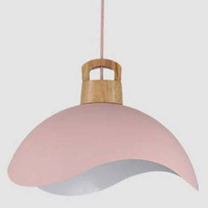 Suspensions Nordic Modern Wood Aluminium Macaron E27