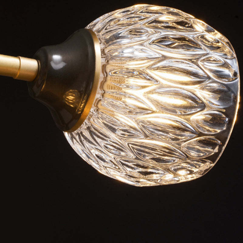 Valentina Luxueux Plafonnier Verre Métal Salon