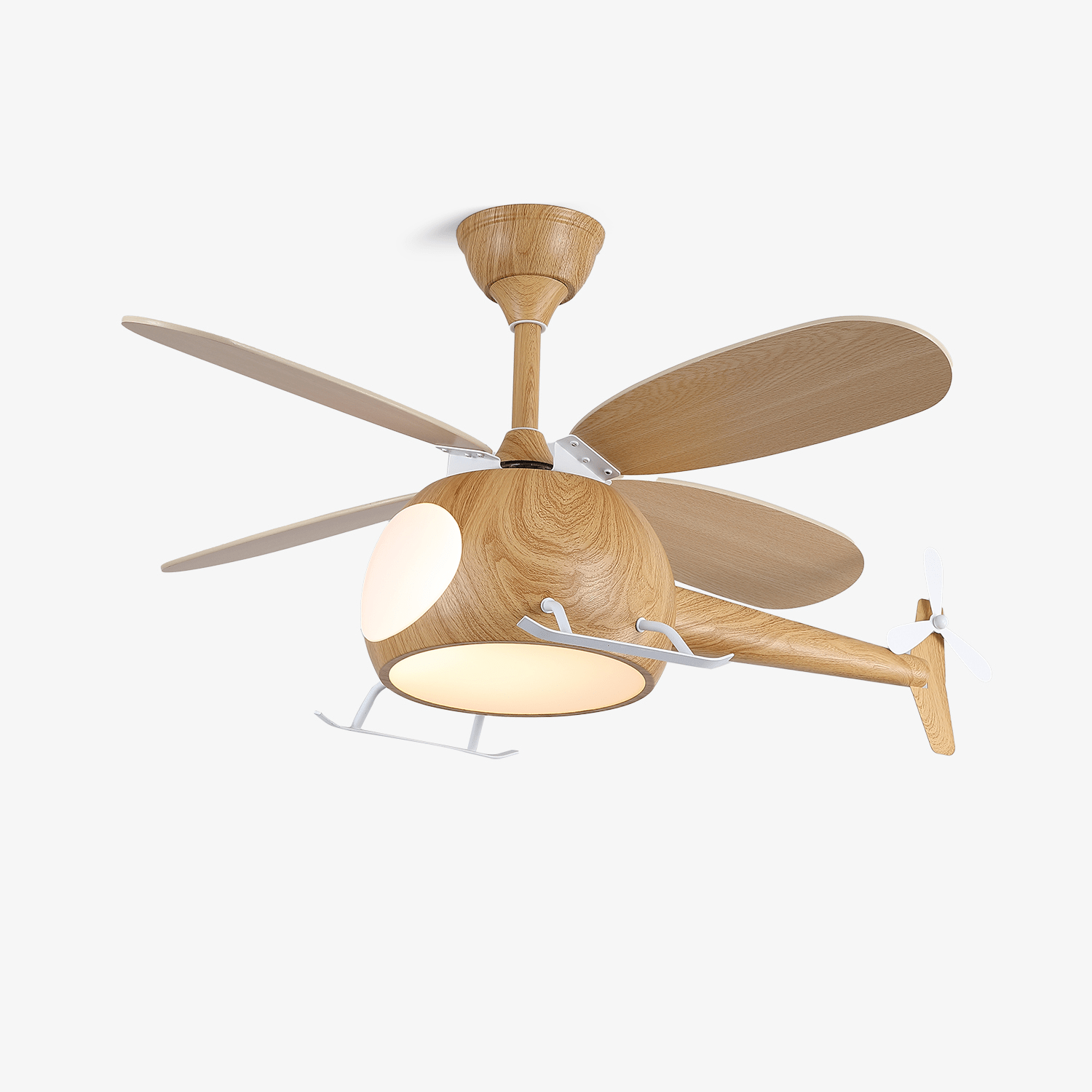 Ventilateur de plafond et luminaire Aviara Bois Moderne pour chambre d'enfant - Neutralighting