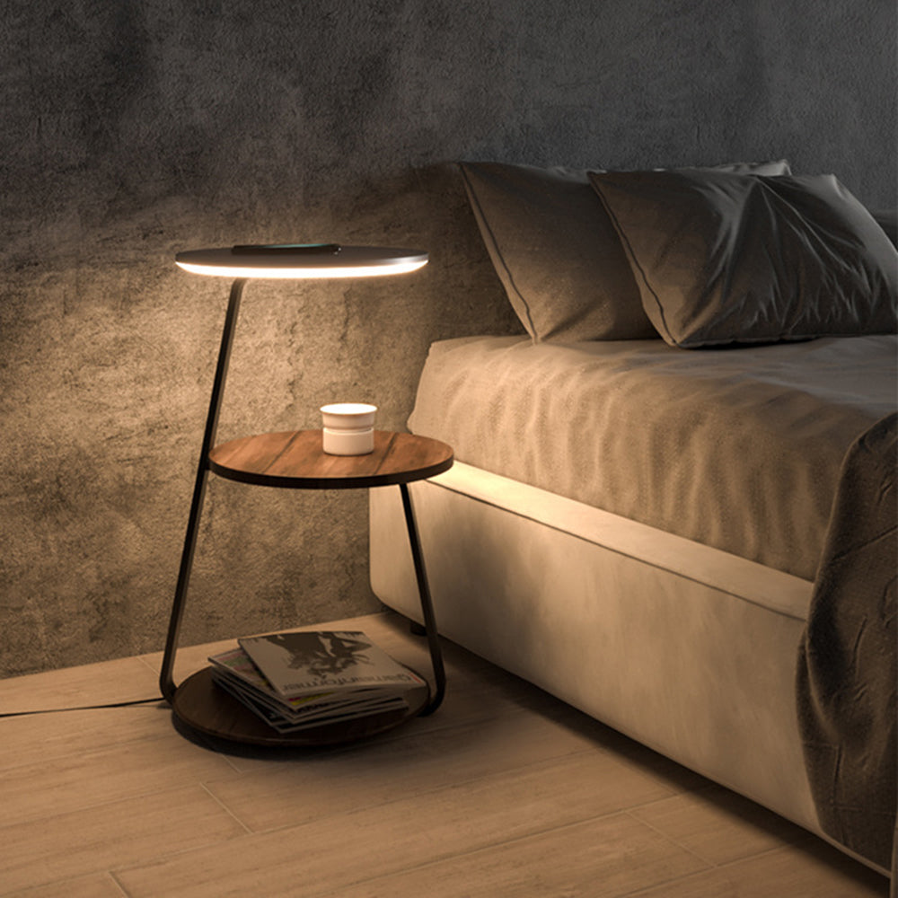 Ozawa LED Lampadaire Table Moderne, Bois, Salon/Salle à Manger