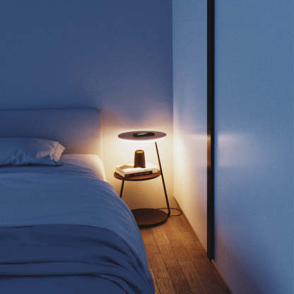 Ozawa LED Lampadaire Table Moderne, Bois, Salon/Salle à Manger