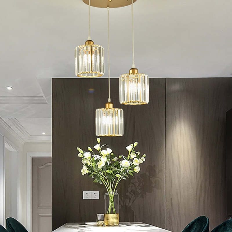 Kristy Suspension Ronde/Carré Nordique, Métal/Verre, Noir/Or, Salon/Bar