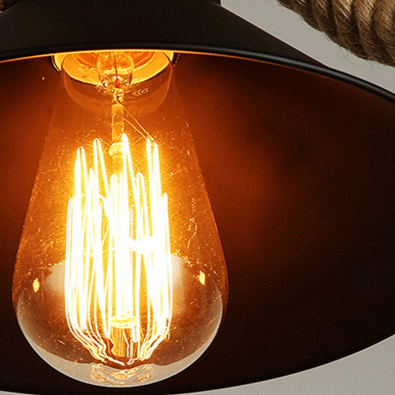 Epoch Lampe à Suspension LED Noire Vintage en Métal Pour Café