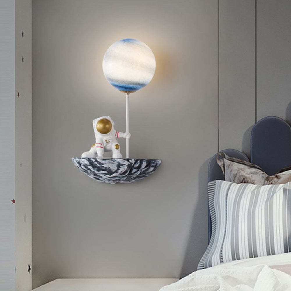 Fateh Applique Murale Sphérique Astronaute Design LED Moderne Métal/Verre/Acrylique Blanc Salon