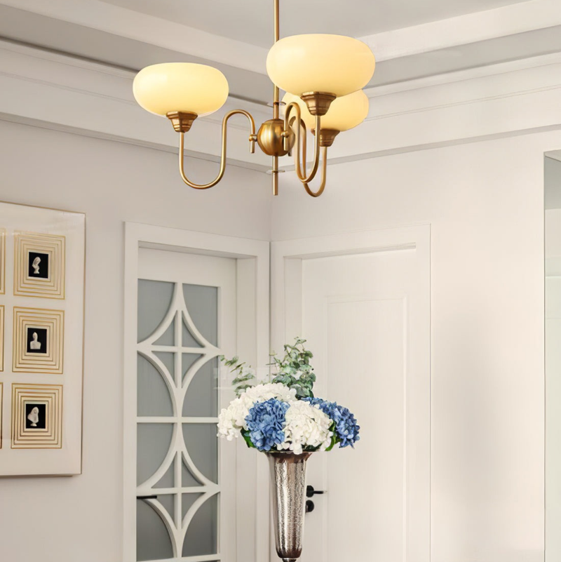 Nielsen Vintage LED Métal Verre Lustre Salon
