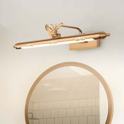 Kady Applique Murale Moderne Miroir Papillon Métal Rose Salle de Bain