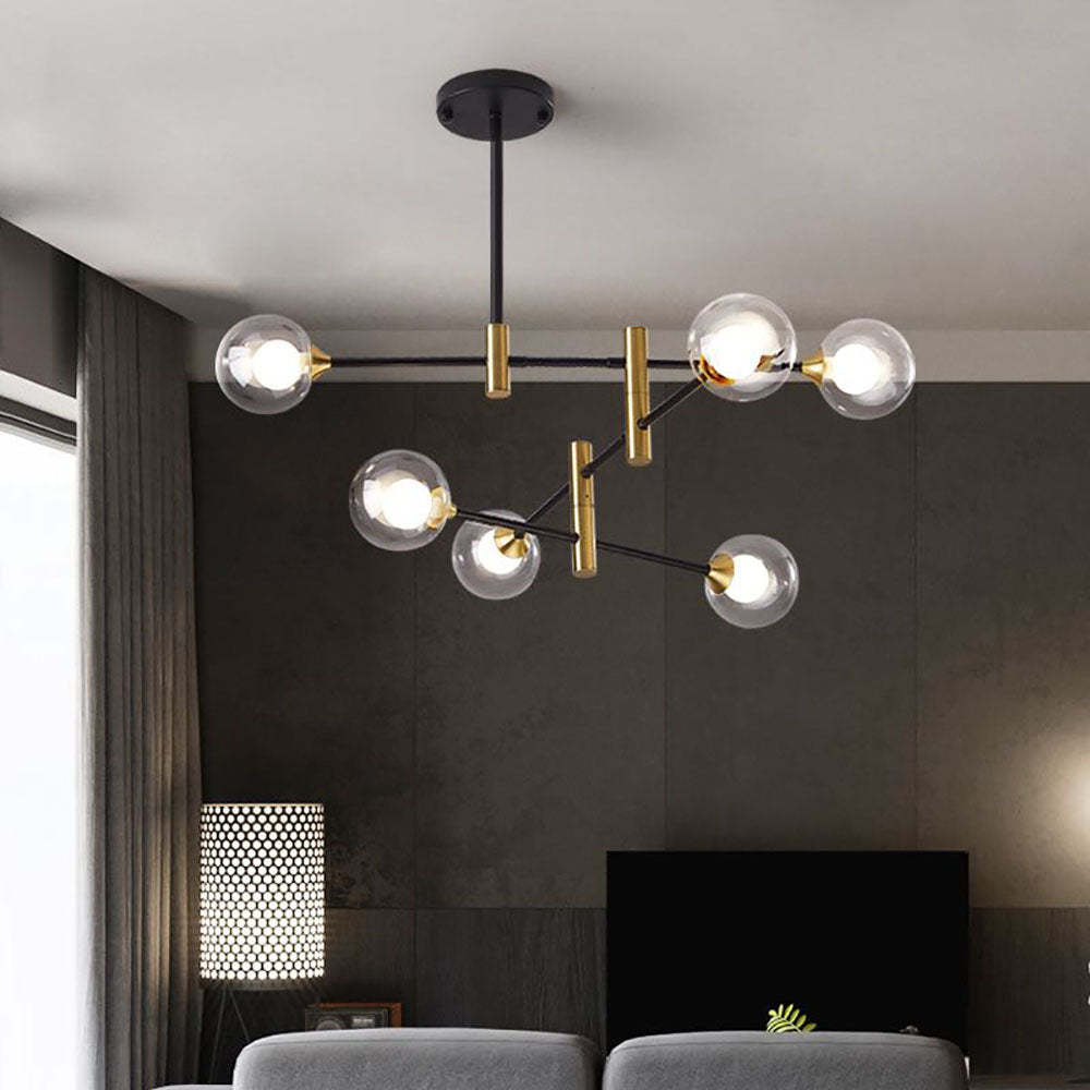 Valentina Design Italien Luminaires Suspensions Globe Moderne Métal/Verre Blanc Laiteux/Clair Chambre/Salon