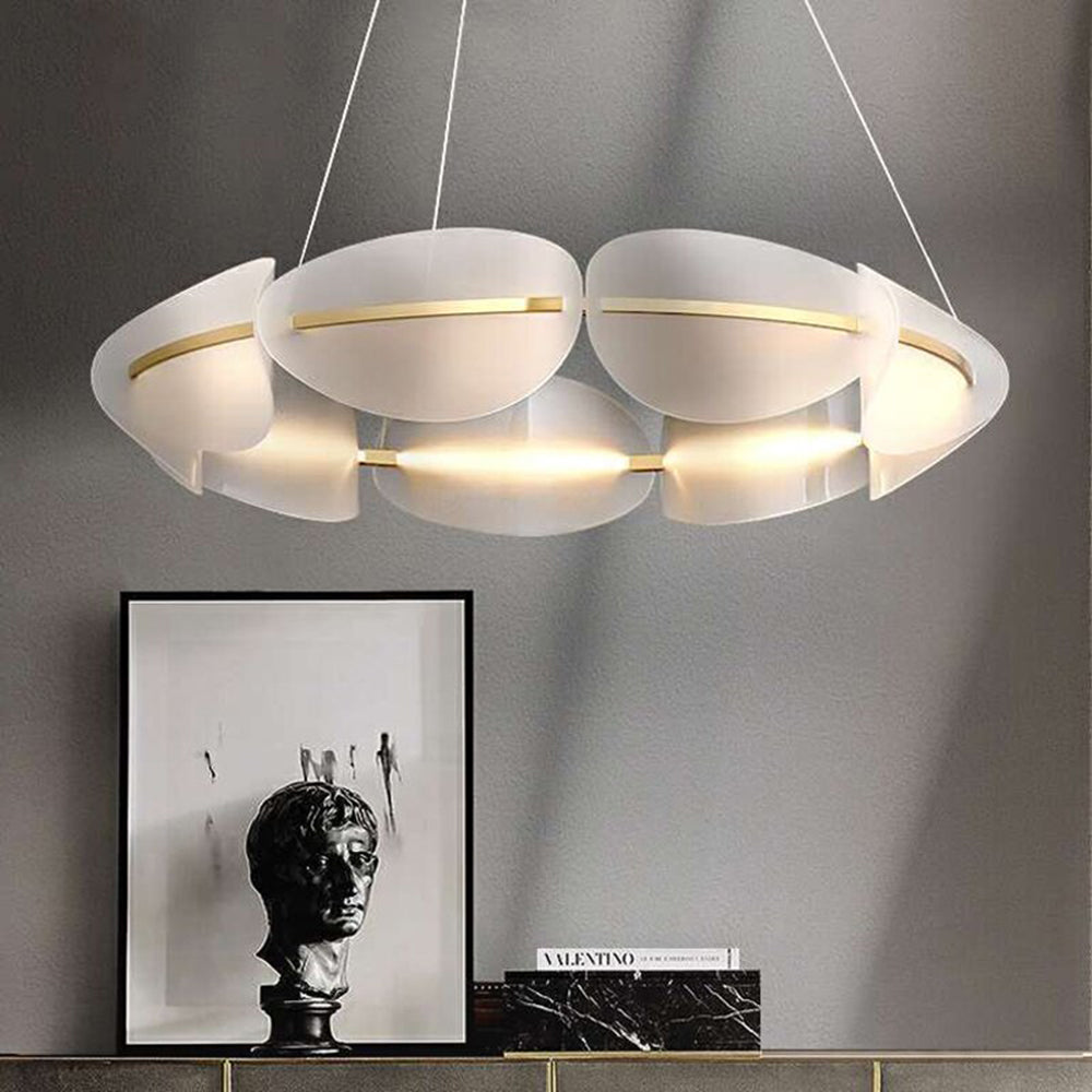 Bella Suspension Ronde Moderne, Métal/Acrylique, Couleur Variable, Salon/Chambre à Coucher